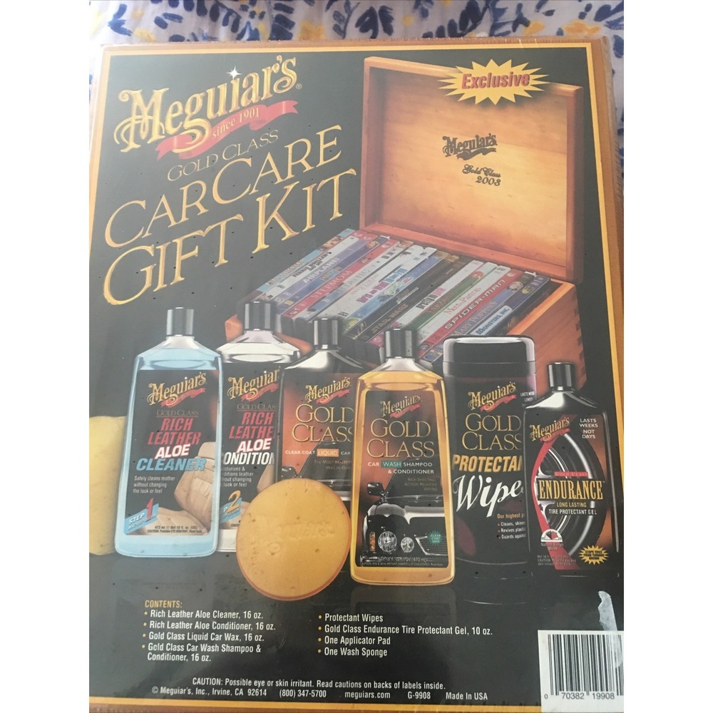 NEW Meguiar's 2008 Gold Class Car Care Gift Kit 8 pcs with Wooden  Box